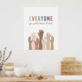 Iedereen is hier welkom in het klaslokaal decor poster (Keuken)