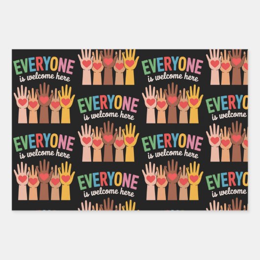 Iedereen is hier welkom inpakpapier vel (Voorkant)