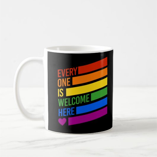 Iedereen is hier welkom koffiemok (Links)