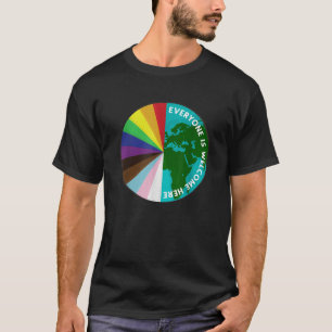Iedereen is hier welkom LGBTQ bondgenoot Mensenrec T-shirt