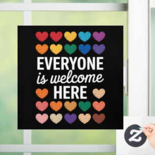 Iedereen is hier welkom LGBTQ Raamsticker