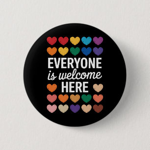 Iedereen is hier welkom LGBTQ Ronde Button 5,7 Cm