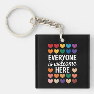 Iedereen is hier welkom LGBTQ Sleutelhanger