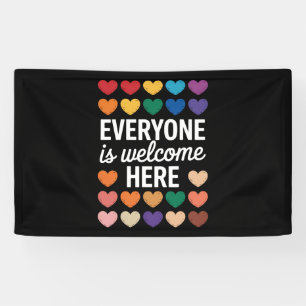 Iedereen is hier welkom LGBTQ Spandoek