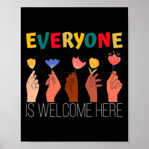 Iedereen is hier welkom om diversiteit en diversit poster