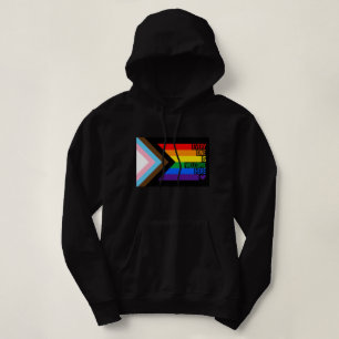 Iedereen is hier welkom (Progress Pride) Vlag Hoodie