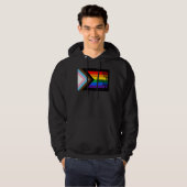Iedereen is hier welkom (Progress Pride) Vlag Hoodie (Voorkant volledig)