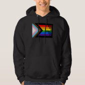 Iedereen is hier welkom (Progress Pride) Vlag Hoodie (Voorkant)