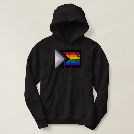 Iedereen is hier welkom (Progress Pride) Vlag Hoodie (Design voorkant)