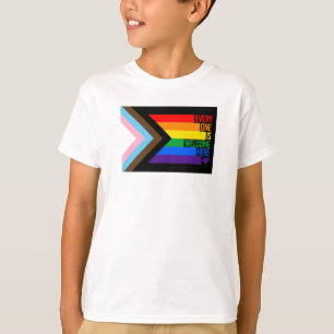 Iedereen is hier welkom (Progress Pride) Vlag T-shirt