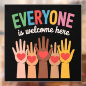 Iedereen is hier welkom raamsticker (Vel 2)