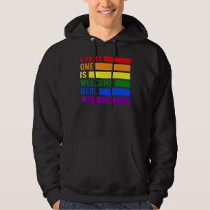 Iedereen is hier welkom. Rainbow Lgbetq Pride Tran Hoodie