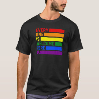 Iedereen is hier welkom. Rainbow Lgbetq Pride Tran T-shirt