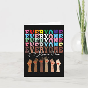 Iedereen is hier welkom Retro Groovy Diversity Te Kaart