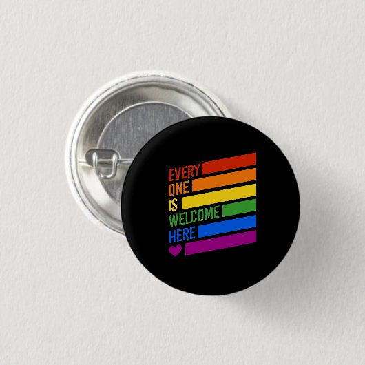 Iedereen is hier welkom ronde button 3,2 cm (Voorkant /achterkant)