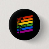 Iedereen is hier welkom ronde button 3,2 cm (Voorkant)
