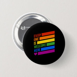 Iedereen is hier welkom ronde button 5,7 cm