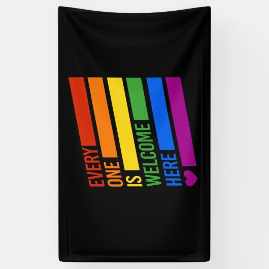 Iedereen is hier welkom spandoek (Verticaal)