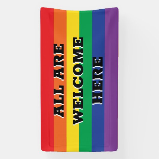 Iedereen is hier welkom spandoek (Verticaal)