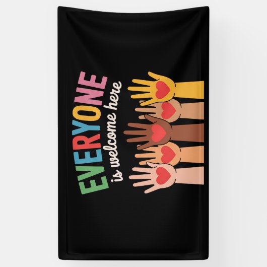 Iedereen is hier welkom spandoek (Verticaal)