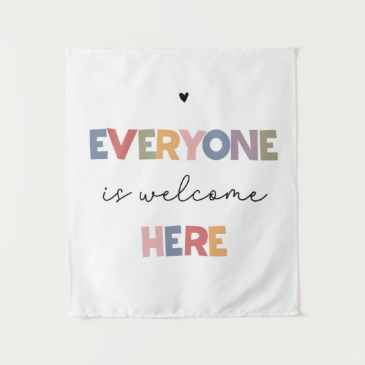 Iedereen is hier welkom wandkleed (Voorkant)