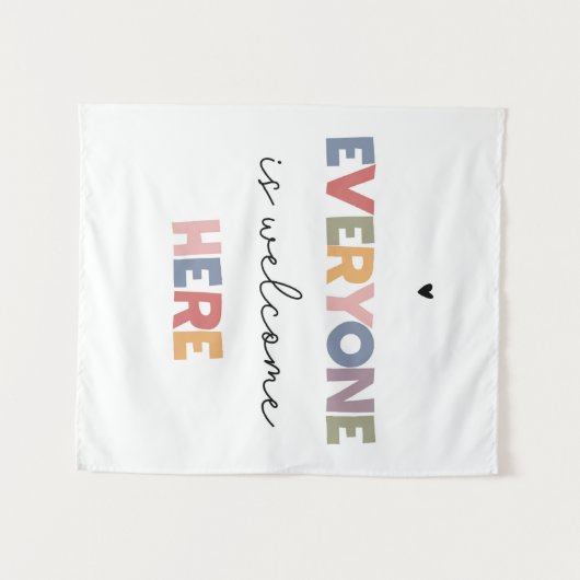 Iedereen is hier welkom wandkleed (Voorkant (horizontaal))