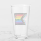 Iedereen is hier welkome vlag (Progress Pride) Glas (Achterkant)