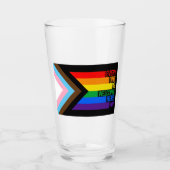 Iedereen is hier welkome vlag (Progress Pride) Glas (Voorkant)
