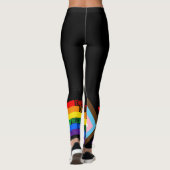 Iedereen is hier welkome vlag (Progress Pride) Leggings (Achterkant)
