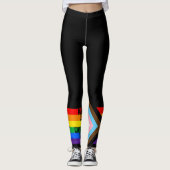Iedereen is hier welkome vlag (Progress Pride) Leggings (Voorkant)