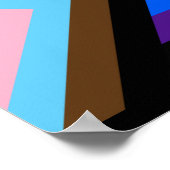 Iedereen is hier welkome vlag (Progress Pride) Poster (Hoek)