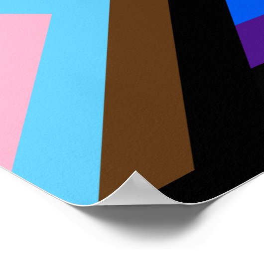 Iedereen is hier welkome vlag (Progress Pride) Poster (Hoek)