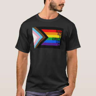 Iedereen is hier Welkome vlag (Progress Pride) T-shirt