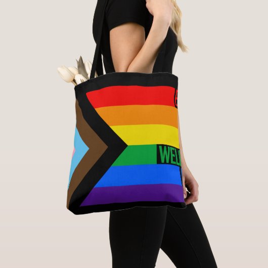 Iedereen is hier welkome vlag (Progress Pride) Tote Bag (Dichtbij)