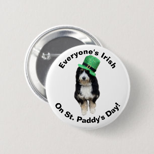 Iedereen is Iers op St Paddy's Day schattige hond Ronde Button 5,7 Cm