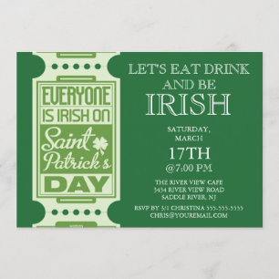 Iedereen is Iers St. Patrick's Day Party Kaart