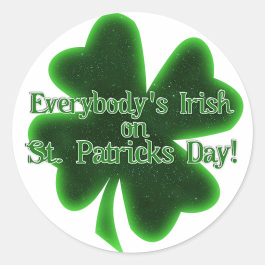 Iedereen is Iers St. Patrick's Day Ronde Sticker (Voorkant)