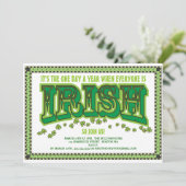 Iedereen is Irish St. Patrick's Day Party Kaart (Staand voorkant)