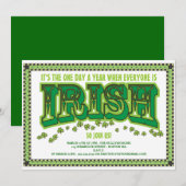 Iedereen is Irish St. Patrick's Day Party Kaart (Voorkant / Achterkant)