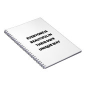 Iedereen is mooi op zijn eigen unieke manier notitieboek (Rechterzijde)