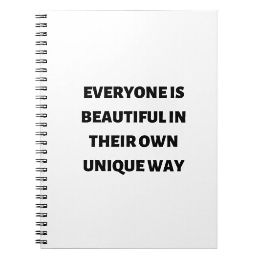 Iedereen is mooi op zijn eigen unieke manier notitieboek (Voorkant)