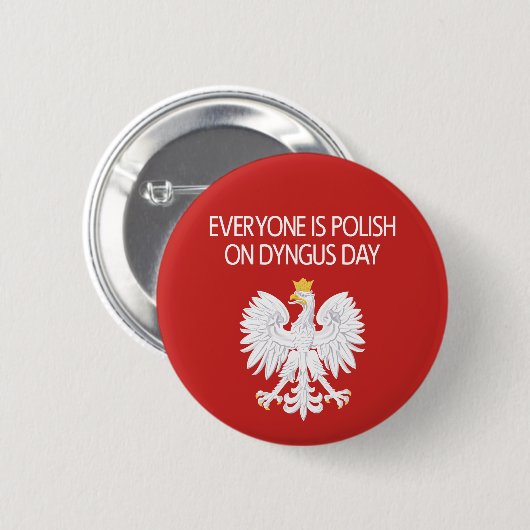 Iedereen is Pools op Dyngus Day Button (Voorkant /achterkant)