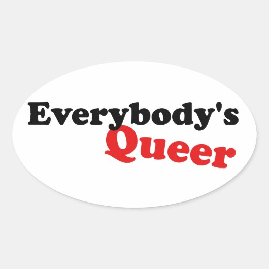 Iedereen is Queer Ovale Sticker (Voorkant)