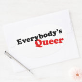 Iedereen is Queer Ovale Sticker (Envelop)