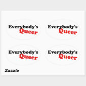 Iedereen is Queer Ovale Sticker (Vel)