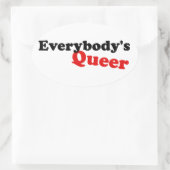 Iedereen is Queer Ovale Sticker (Tas)