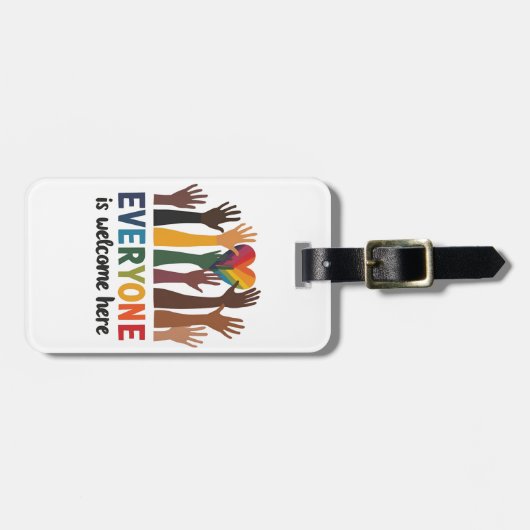 Iedereen is van harte welkom hier Idaho Teacher Bagagelabel (Voorkant horizontaal)