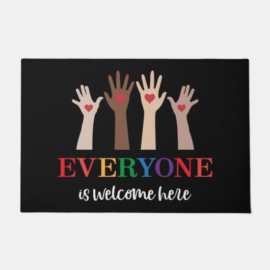 Iedereen is van harte welkom hier Idaho Teacher Deurmat (Voorkant)