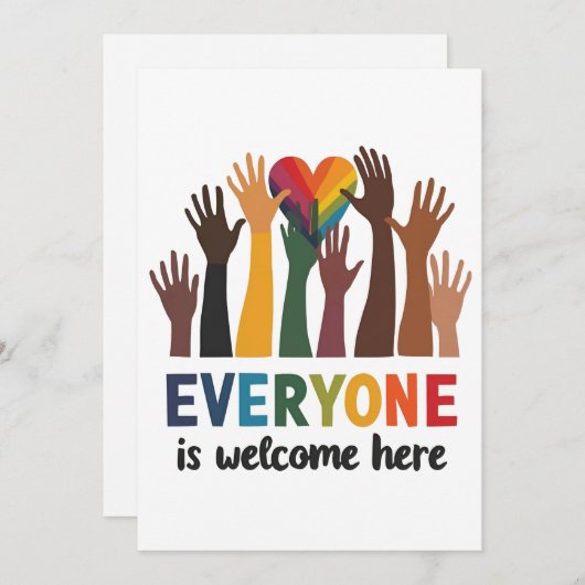 Iedereen is van harte welkom hier Idaho Teacher Feestdagenkaart (Voorkant / Achterkant)