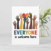 Iedereen is van harte welkom hier Idaho Teacher Feestdagenkaart (Staand voorkant)